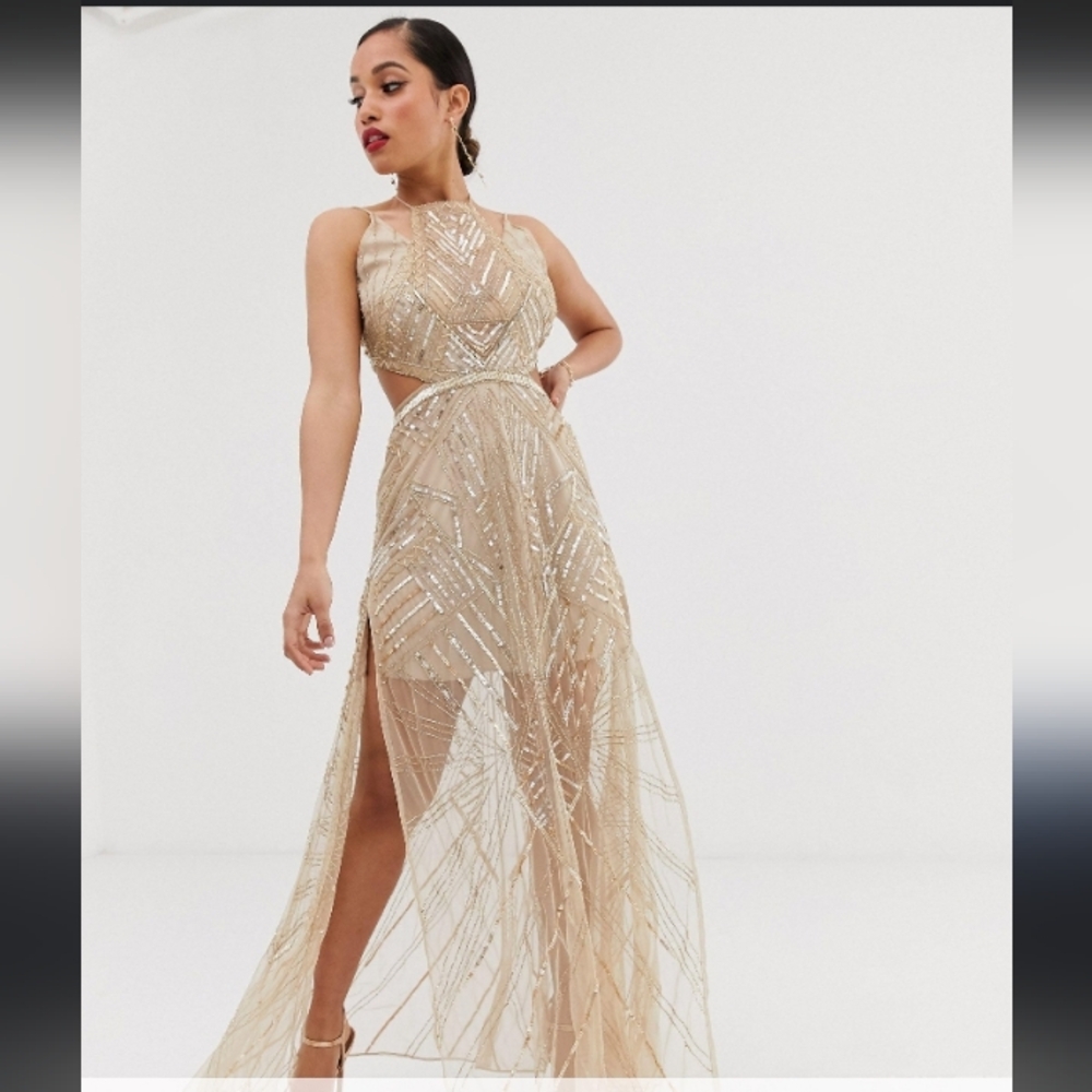 Asos Art Deco Sequined Ethereal Dress